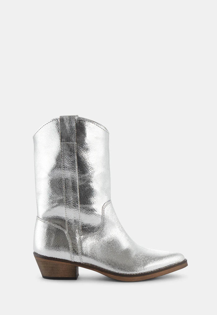 Ivy Lee - Tracy Leather Boot - Metallic Silver