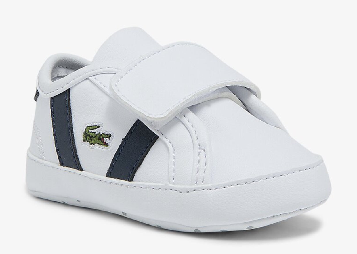 Lacoste Sideline Infant Crib Sneaker - White/Navy – Kitty & Yarrawonga