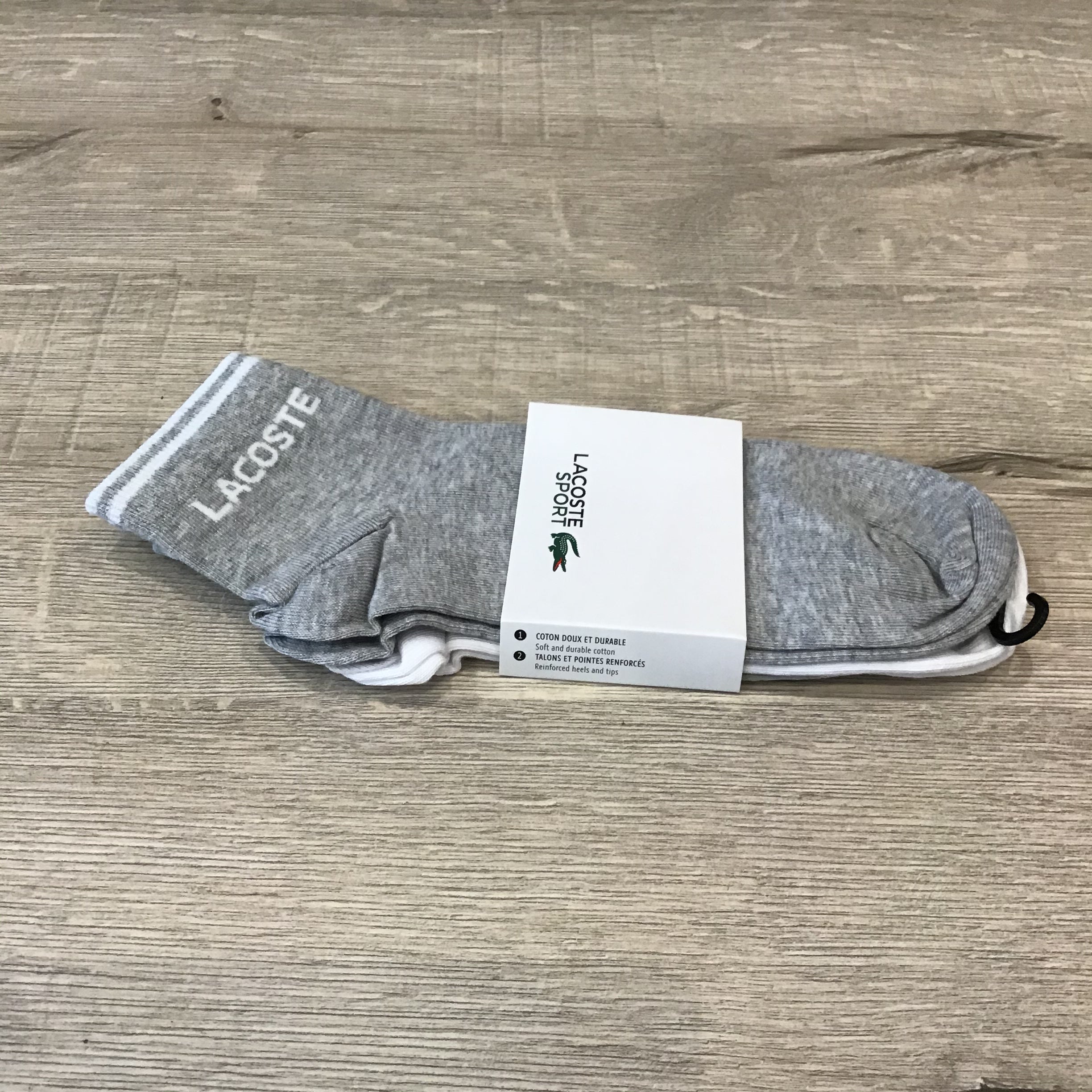 Lacoste 2 pack Ankle sock - Grey and White & Black and White