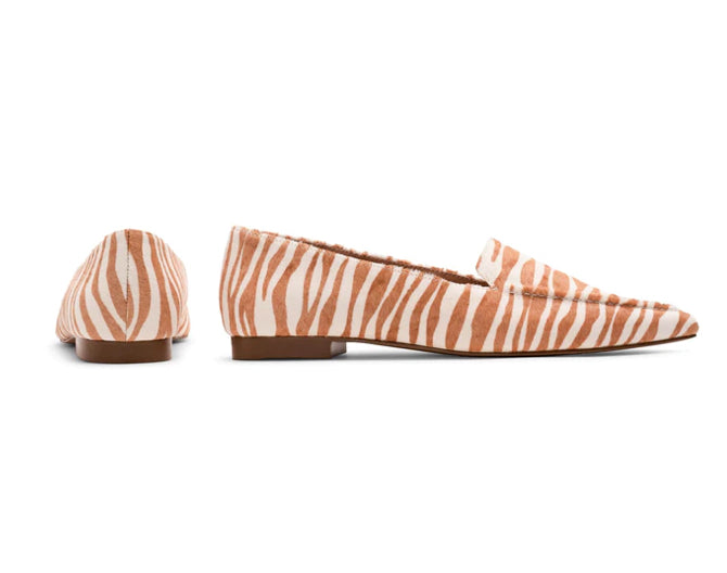 Millwoods - Poplar Pointed Suede Flat - Brown Zebra