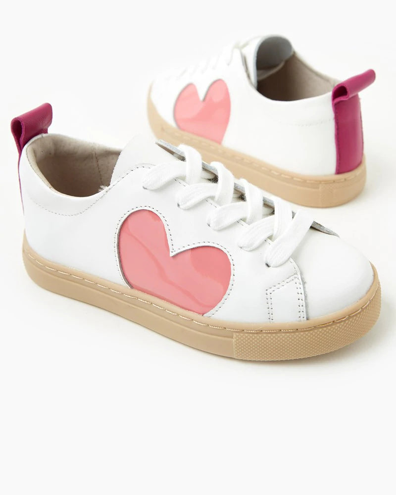Walnut - Heart Mini Sneaker - Pink
